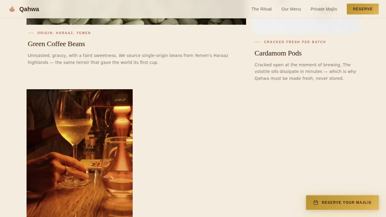 Middle Eastern Cuisine & Dining Advanced Booking Website Template