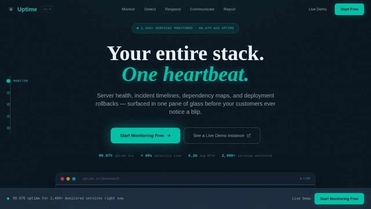 Monitor — Intelligent Infrastructure Ops Landing Page Template