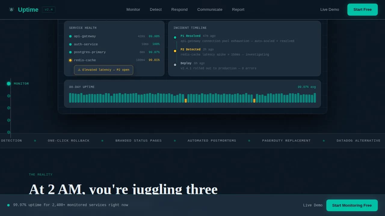 Monitor — Intelligent Infrastructure Ops Landing Page Template