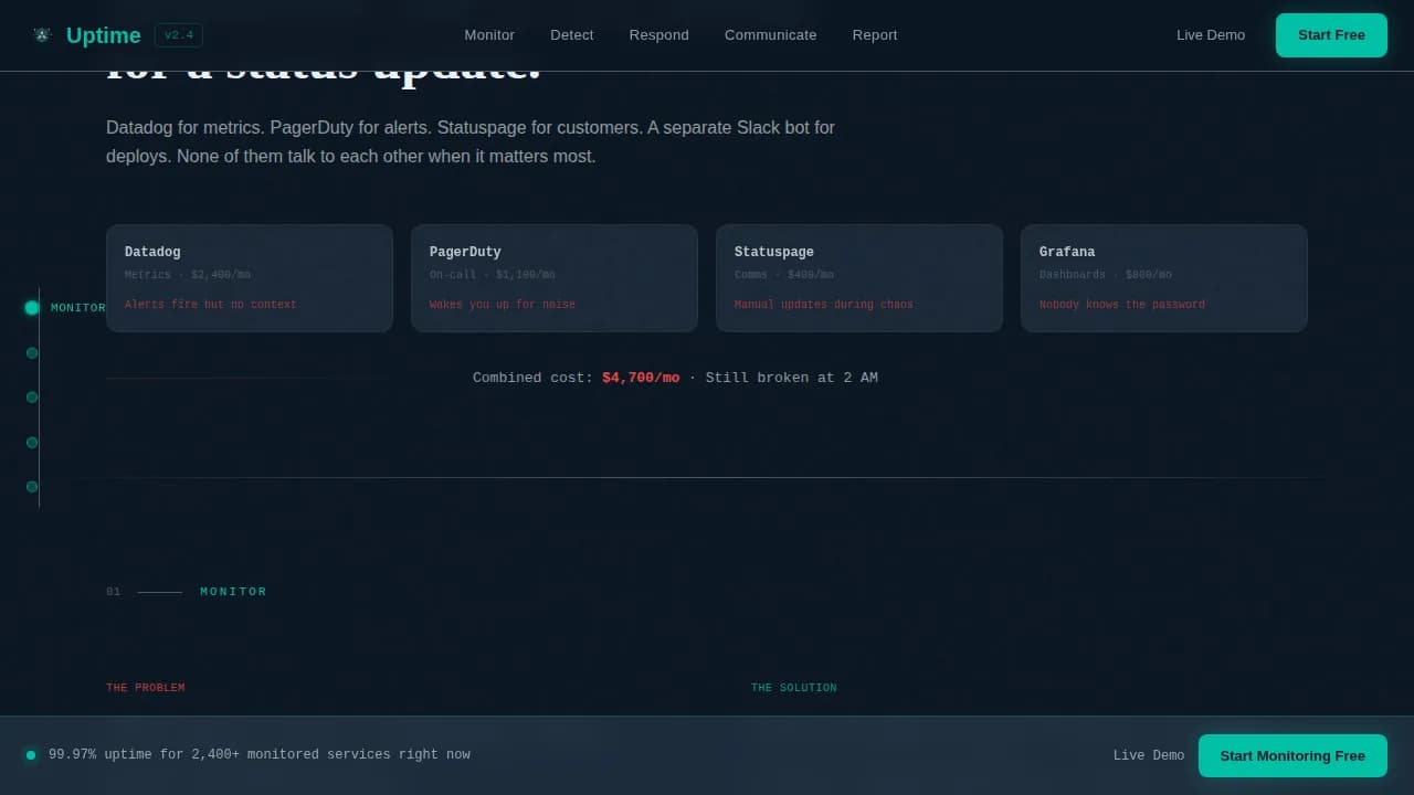 Monitor — Intelligent Infrastructure Ops Landing Page Template