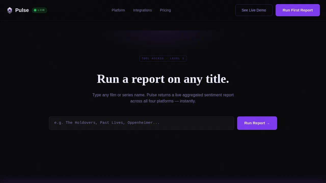 Spotlight — Live Entertainment Insights Landing Page Template