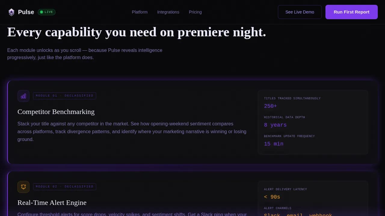 Spotlight — Live Entertainment Insights Landing Page Template