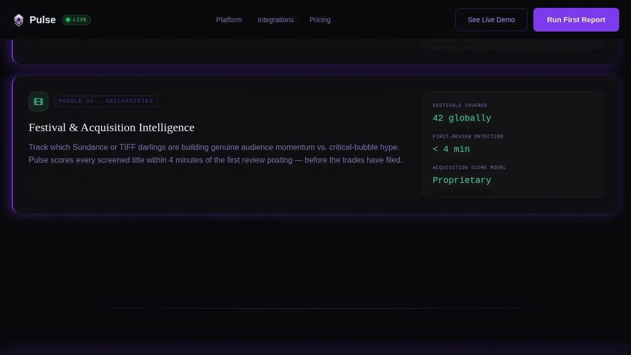 Spotlight — Live Entertainment Insights Landing Page Template