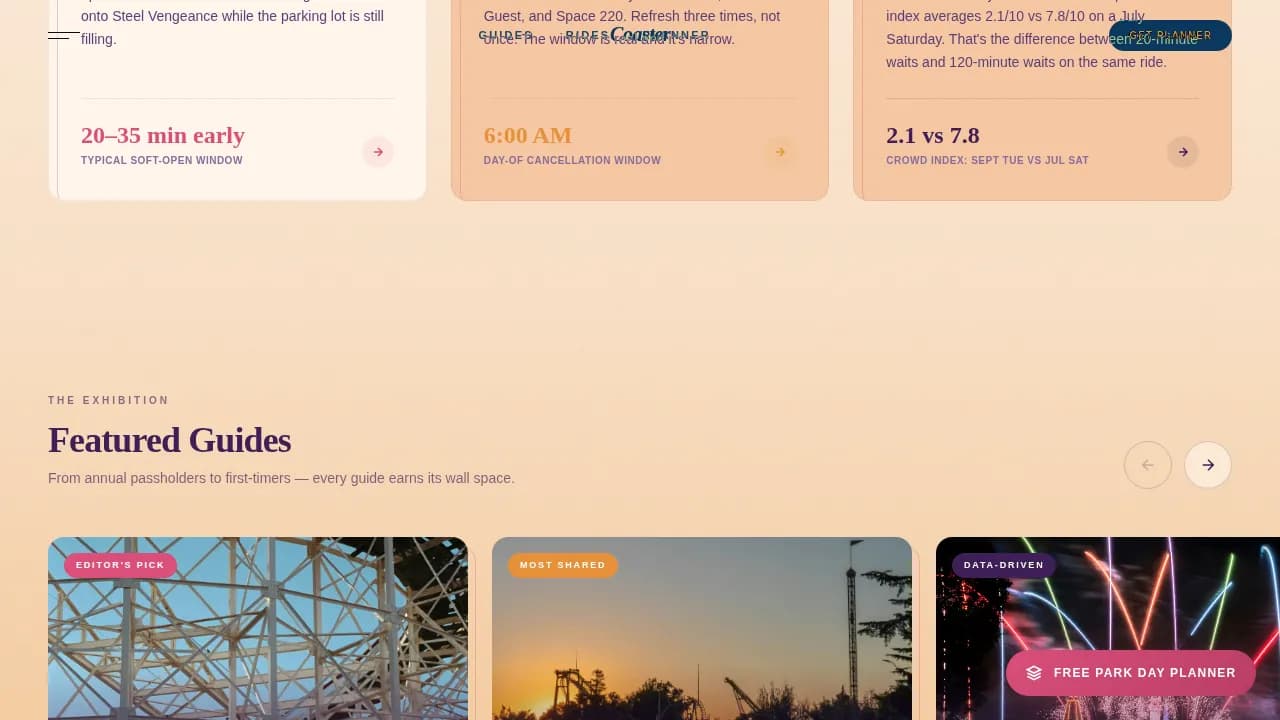Adventure — Warm Amusement Guide Landing Page Template