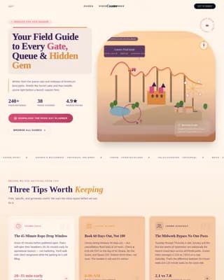 Adventure — Warm Amusement Guide Landing Page Template