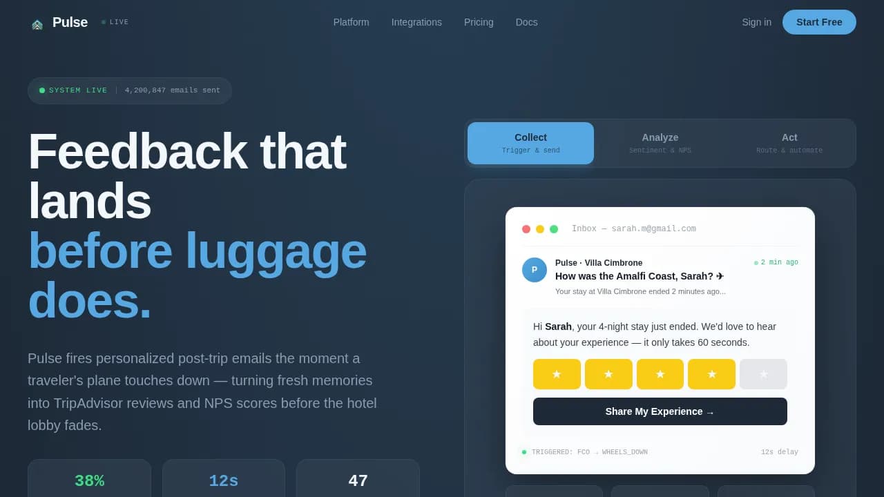 Beacon — Dynamic Travel Sentiment Landing Page Template