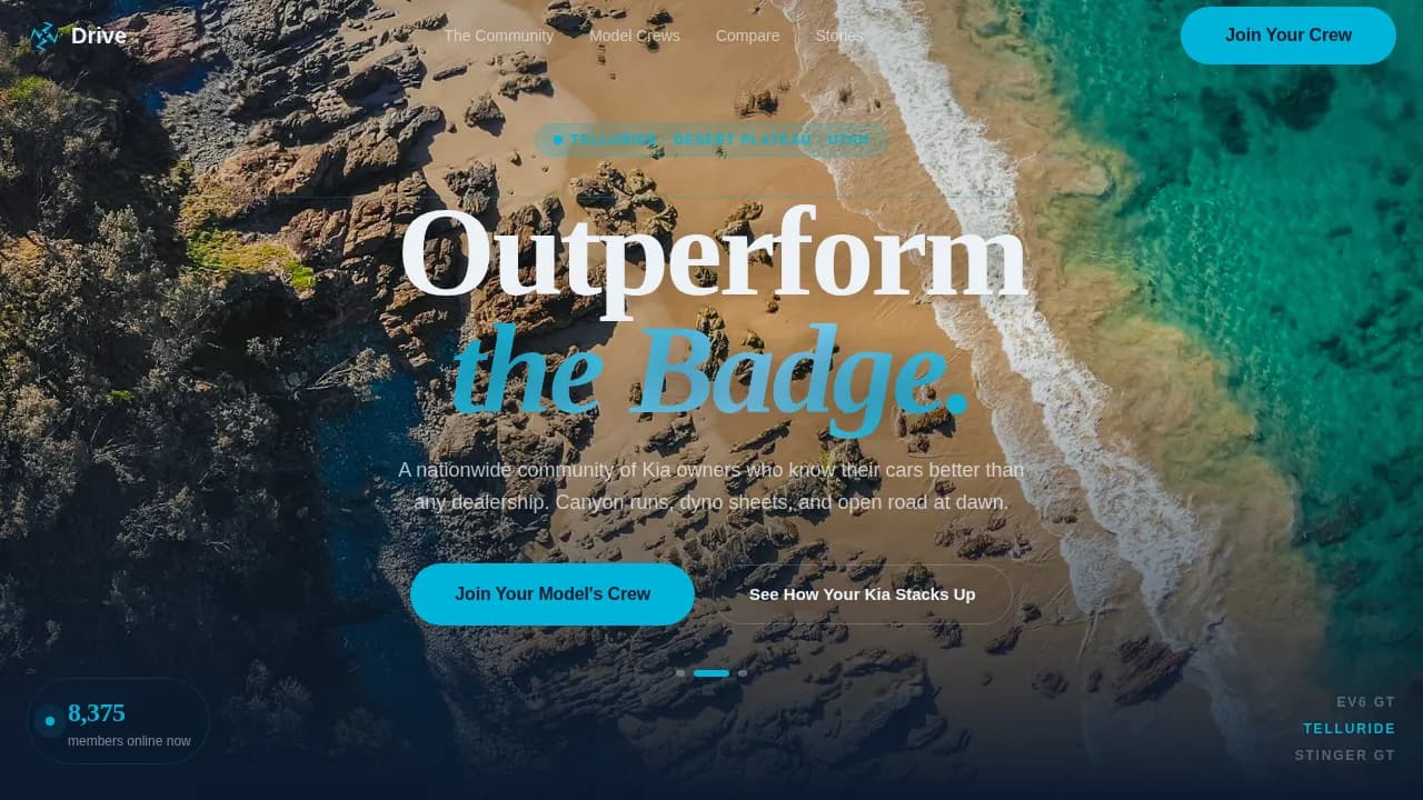 Throttle — Premium Automotive Club Landing Page Template
