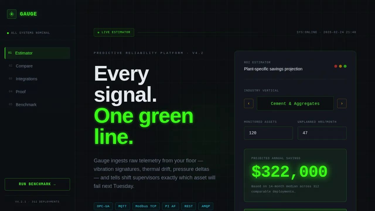 Industrial Vertical SaaS Cost Calculator Website Template