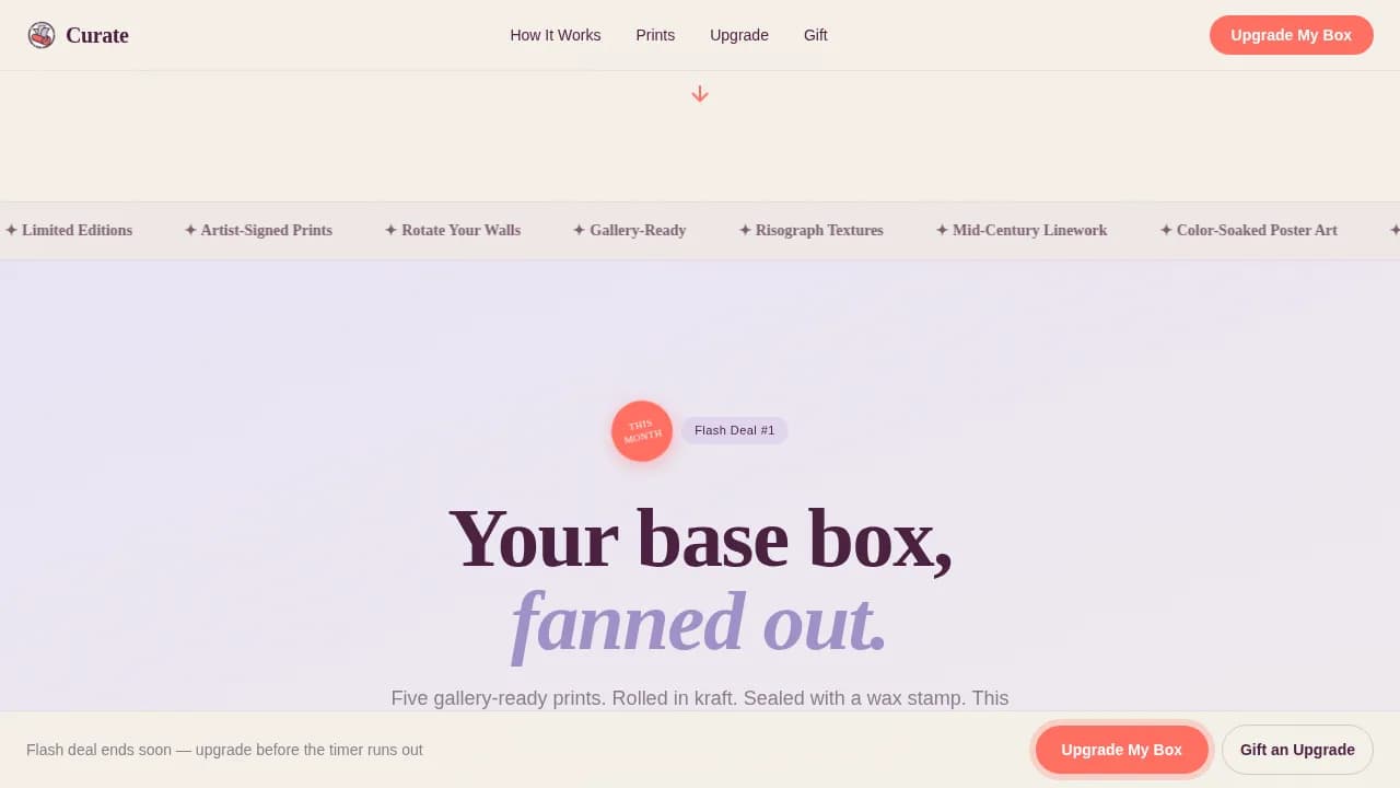 Gallery — Retro Art Subscription Landing Page Template