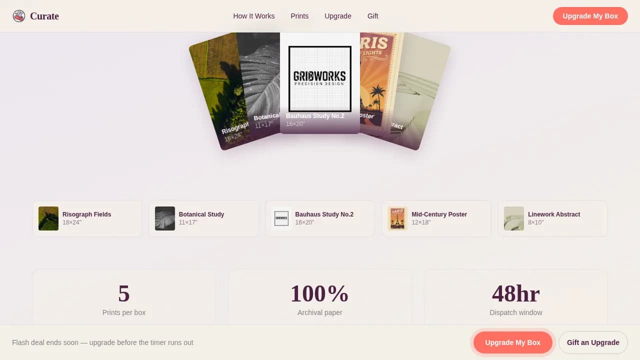 Gallery — Retro Art Subscription Landing Page Template
