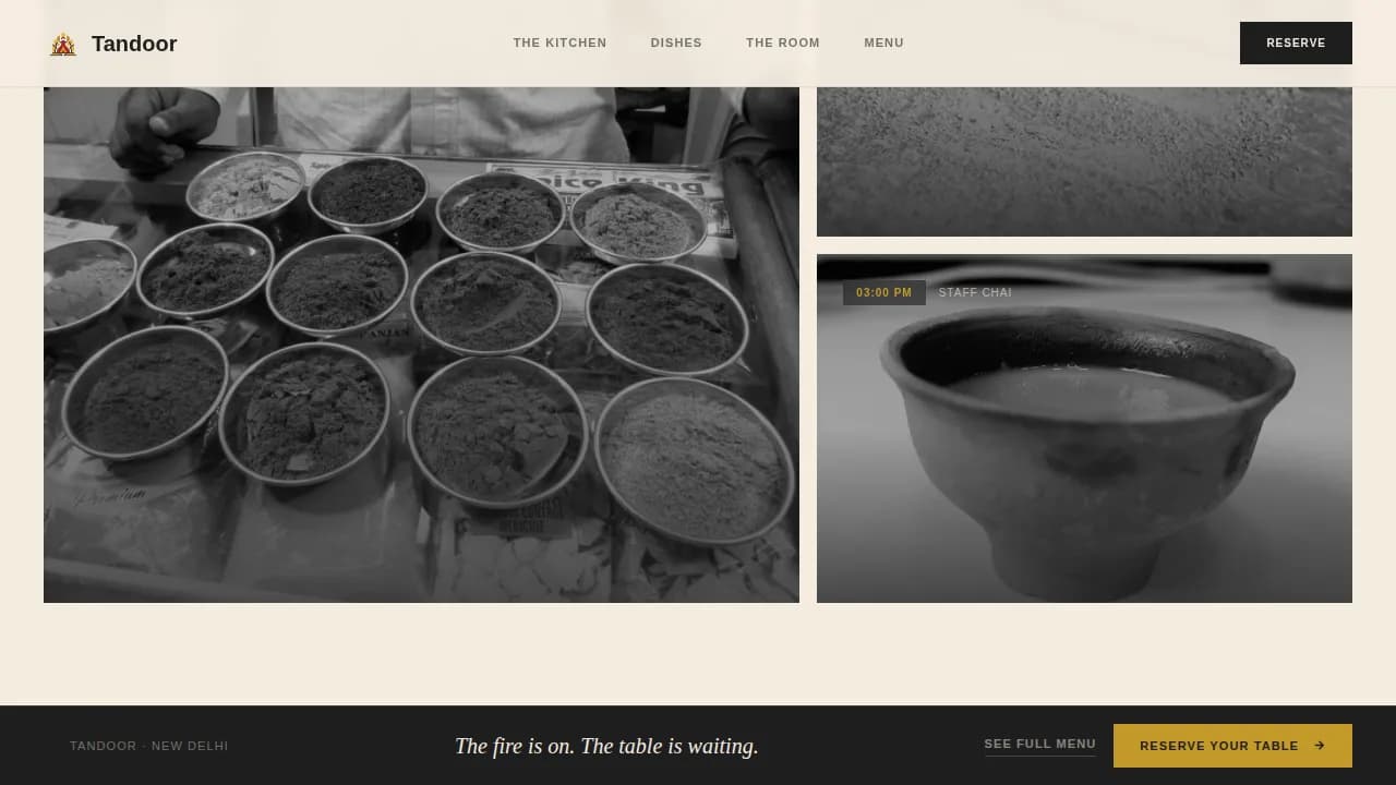 Flame — Gourmet South Asian Bistro Landing Page Template
