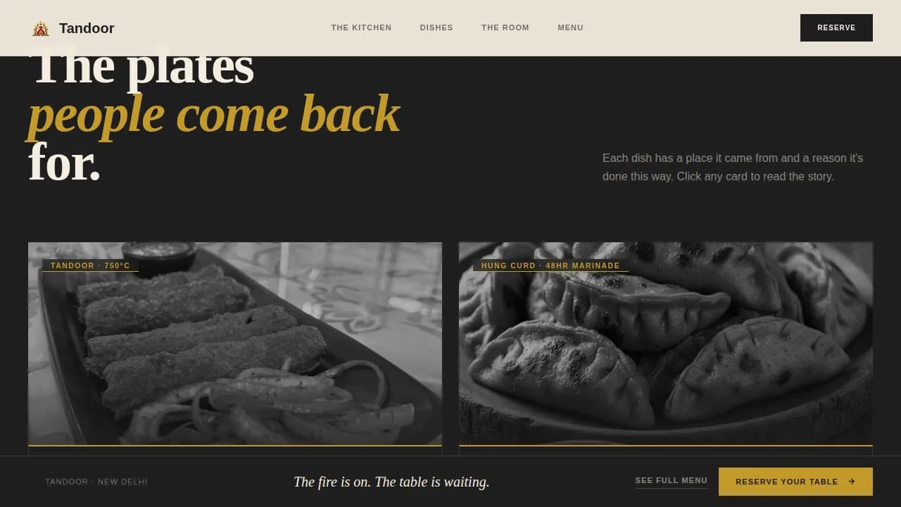 Flame — Gourmet South Asian Bistro Landing Page Template