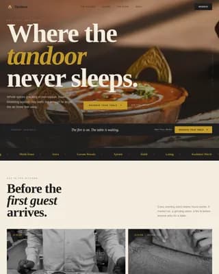Flame — Gourmet South Asian Bistro Landing Page Template