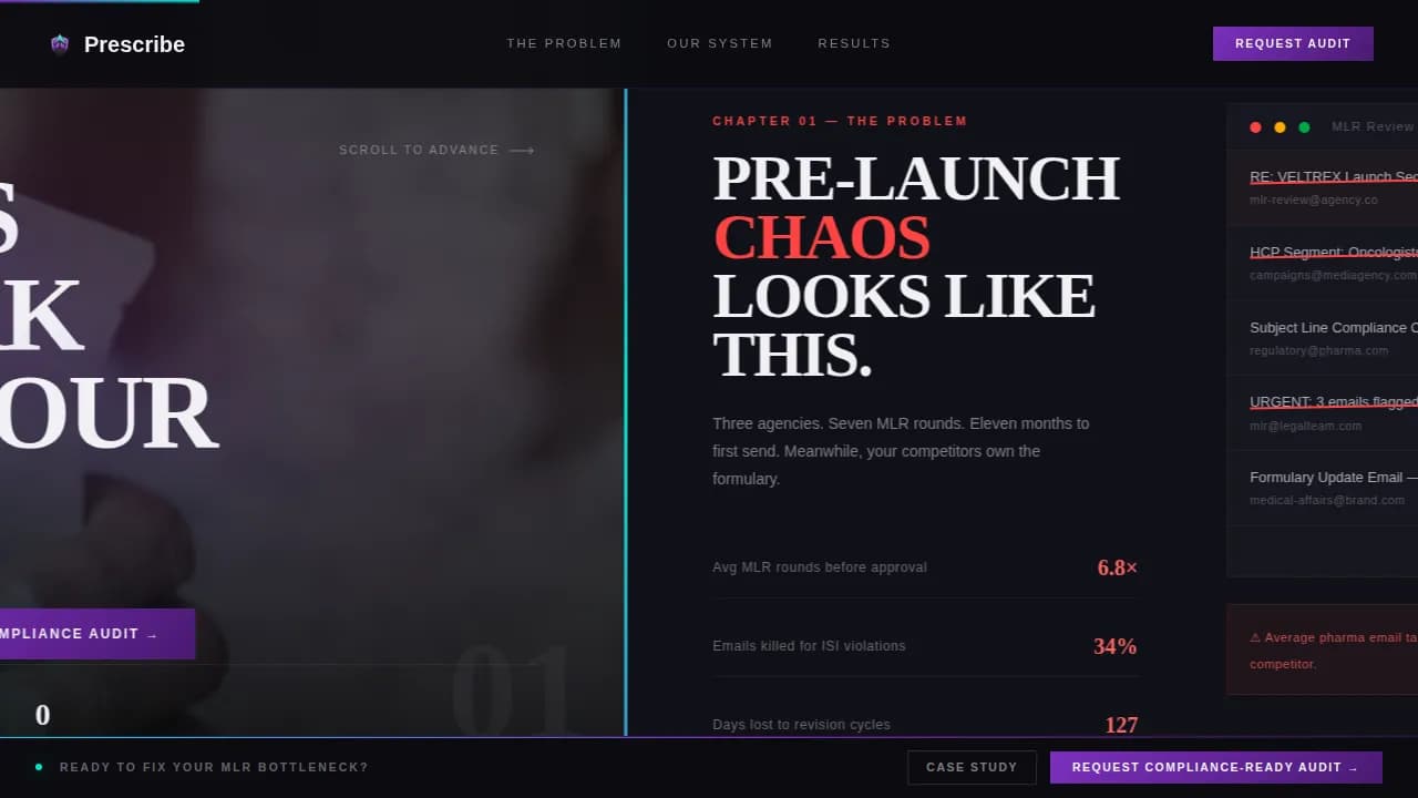 Formulate — Compliant Pharma Communications Landing Page Template