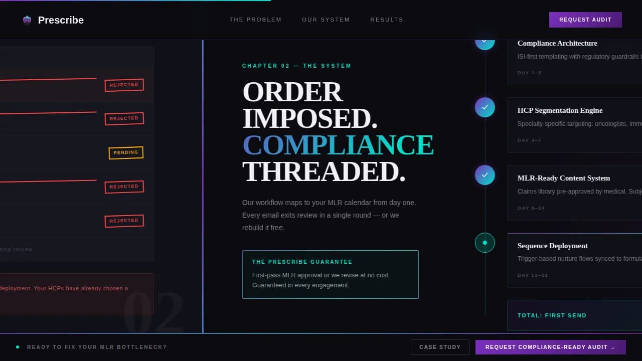 Formulate — Compliant Pharma Communications Landing Page Template