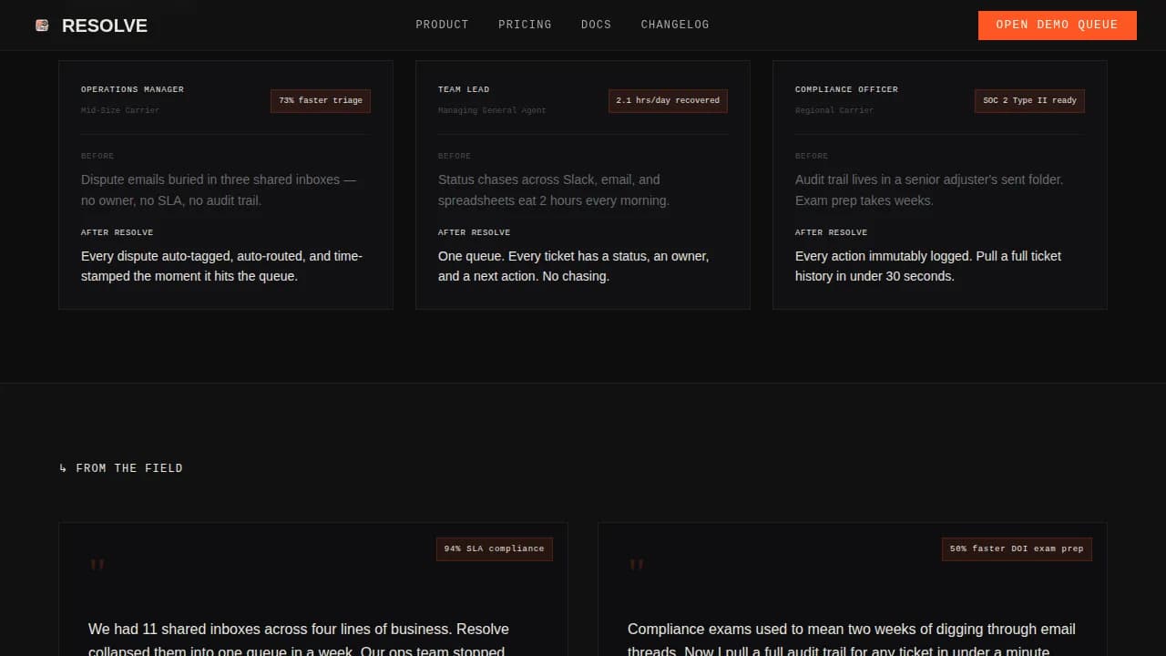 Streamline — Integrated Insurance Management Landing Page Template