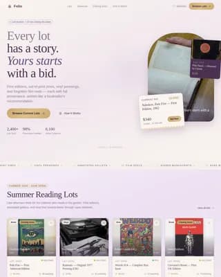 Curate — Vintage Bibliophile Exchange Landing Page Template