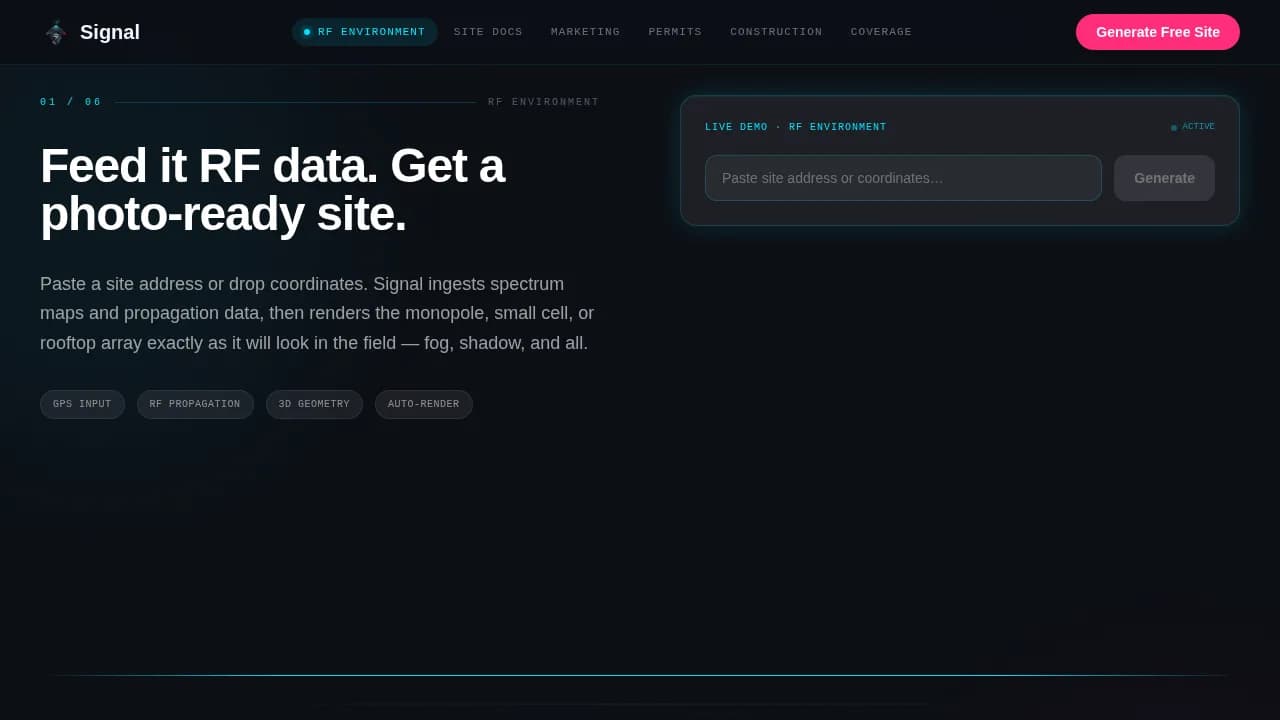 Transmit — AI Carrier Infrastructure Landing Page Template