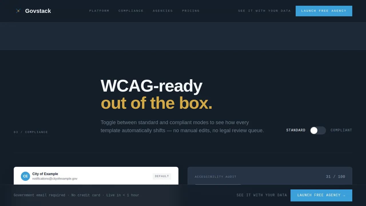 Govstack — Powerful Government Solutions Landing Page Template