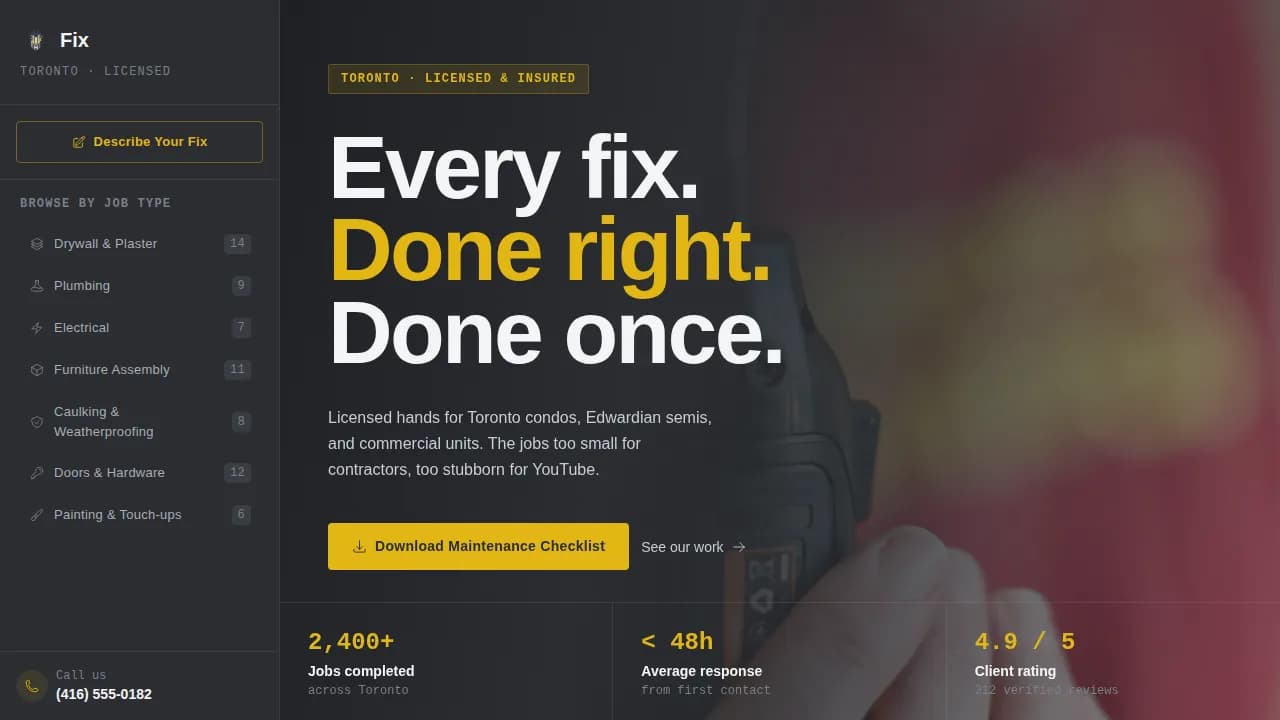 Fix - Precision Handyman Services Landing Page Template
