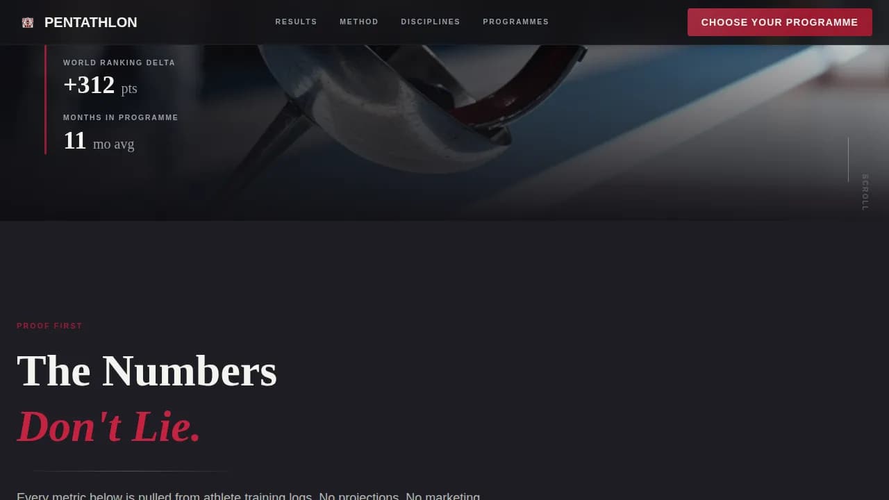 Pentathlon — Elite Athletics Coaching Landing Page Template