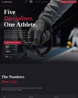 Pentathlon — Elite Athletics Coaching Landing Page Template