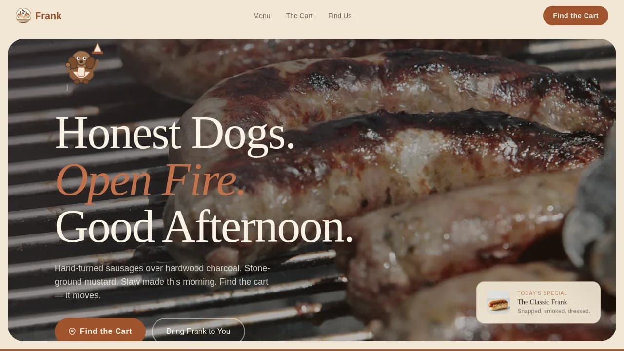 Frank — Authentic Street Food Landing Page Template