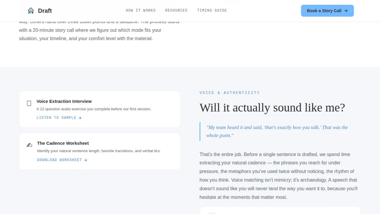Speechwriter Booking Website Template