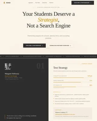 Admit — Strategic College Advising Landing Page Template