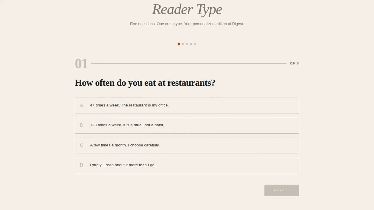 Digest — Curated Restaurant Insights Landing Page Template
