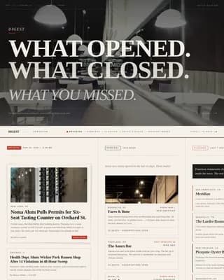 Digest — Curated Restaurant Insights Landing Page Template