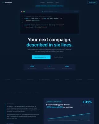 Automate - Intelligent Campaign Automation SaaS Landing Page Template
