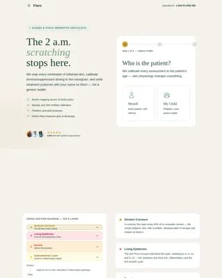 Flare — Specialized Dermatology Eczema Landing Page Template