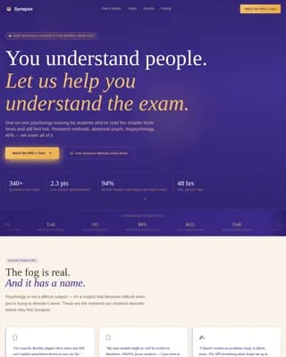 Synapse — Advanced Psychology Coaching Landing Page Template