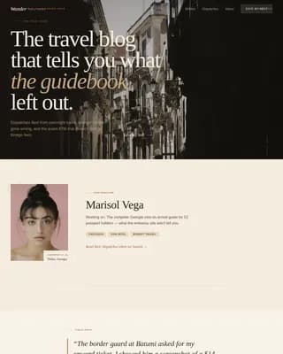 Wander — Immersive Travel Guidance Landing Page Template