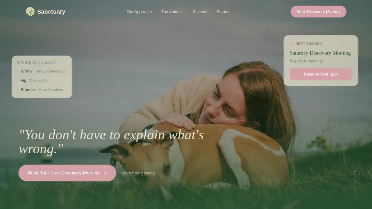 Retreat — Healing Pet Wellness Landing Page Template