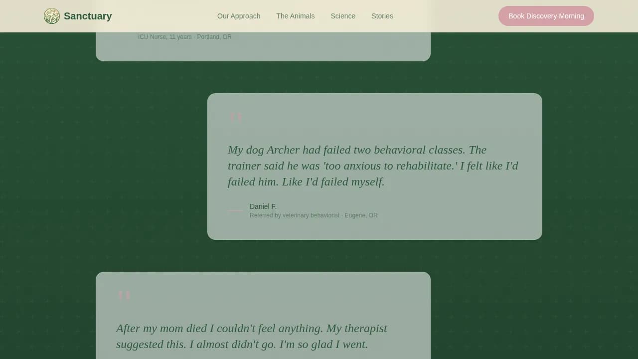 Retreat — Healing Pet Wellness Landing Page Template