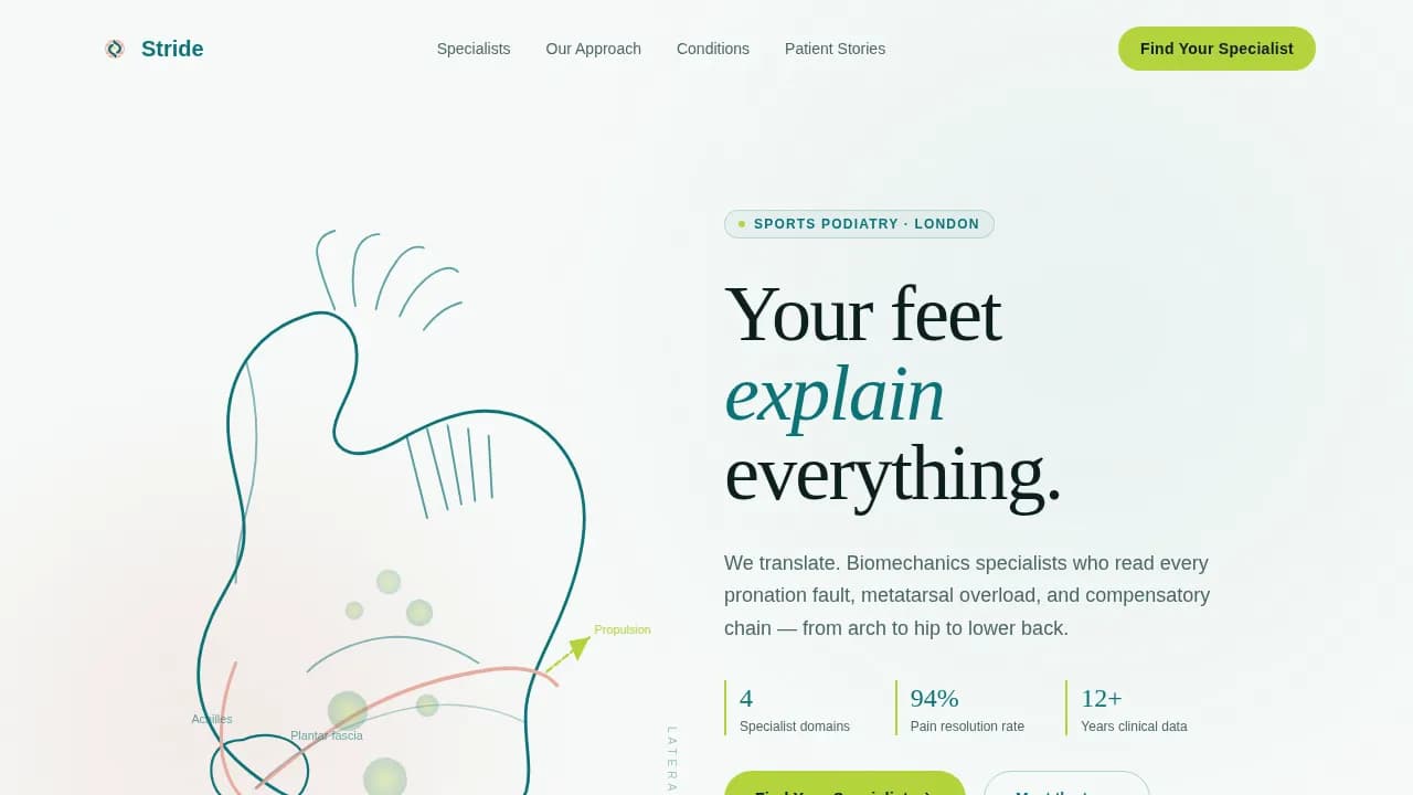 Swift — Pro Sports Podiatry Landing Page Template