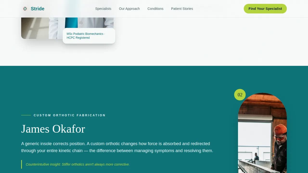 Swift — Pro Sports Podiatry Landing Page Template