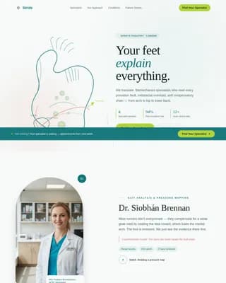 Swift — Pro Sports Podiatry Landing Page Template