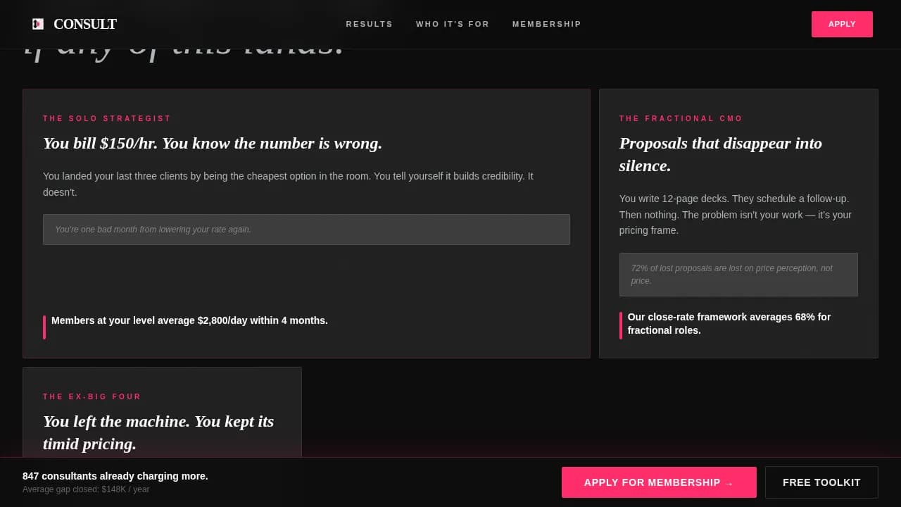 Consulting Digital Presence Pricing Website Template