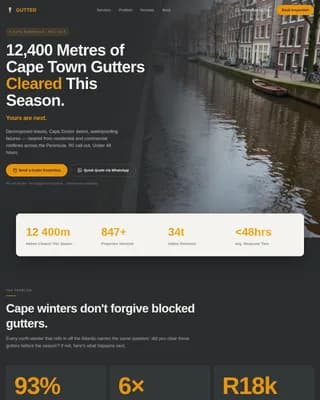 Gutter - Stats-First Booking Landing Page Template