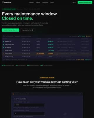 Downtime — Advanced System Monitoring Landing Page Template