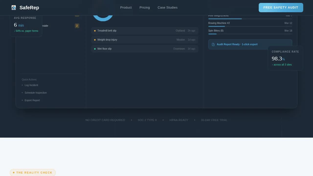 Saferep — Instant Safety Management Landing Page Template