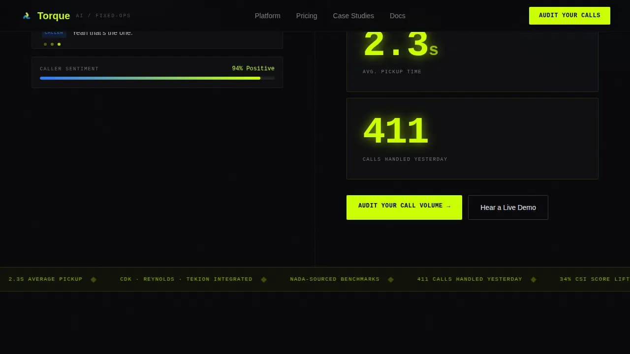 Torque — Intelligent Automotive Operations Landing Page Template