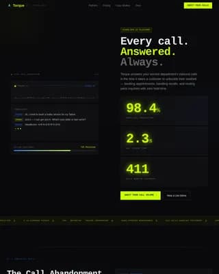 Torque — Intelligent Automotive Operations Landing Page Template