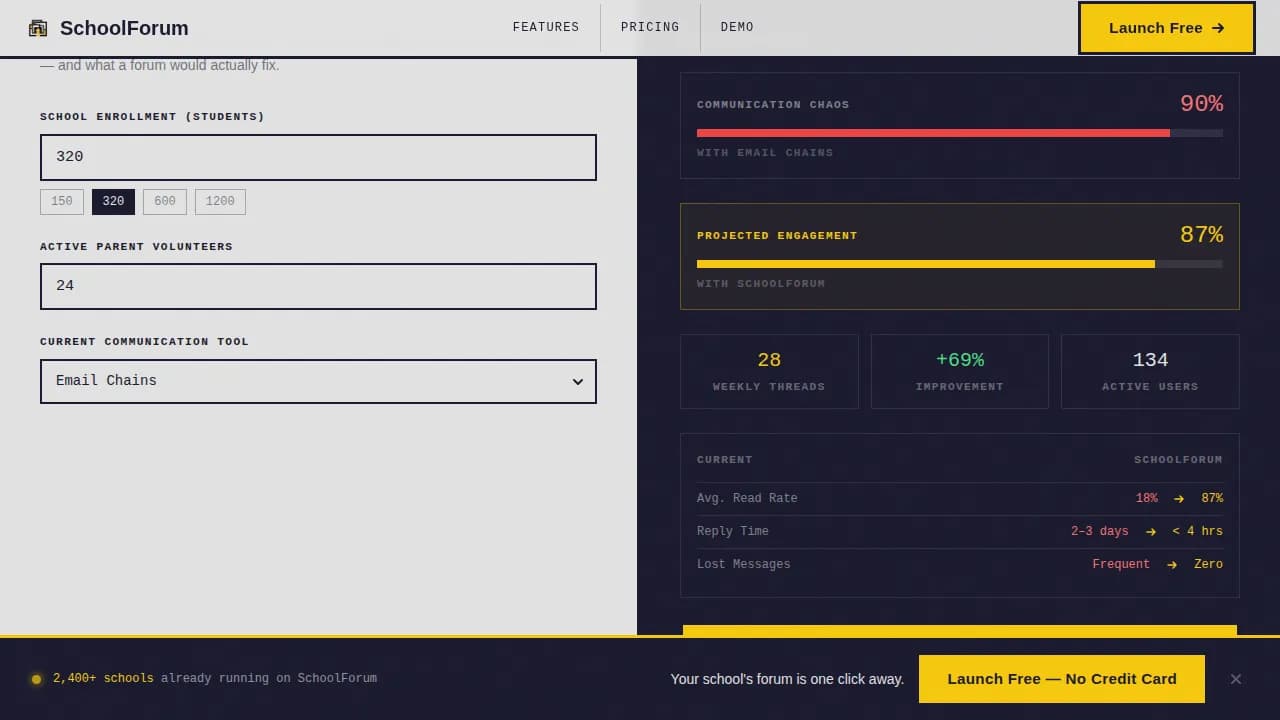 Education K-12 Digital Presence Cost Calculator Website Template