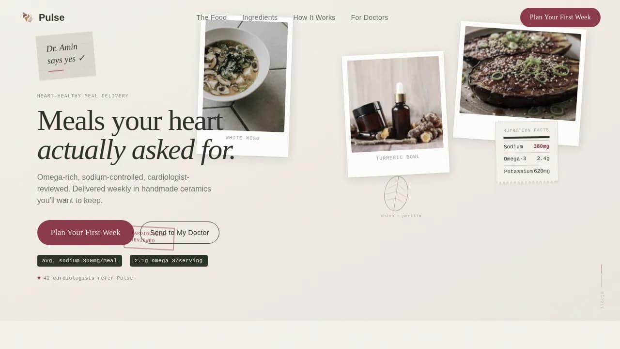 Pulse — Nutritious Meal Delivery Landing Page Template