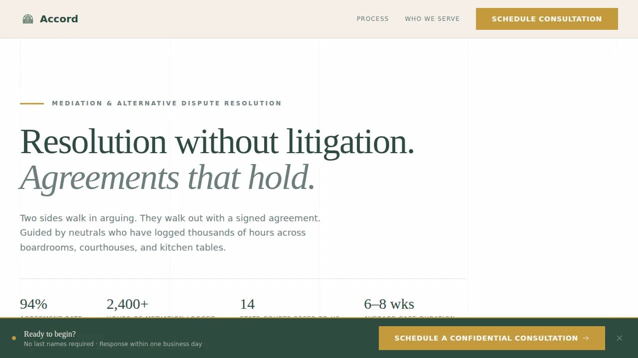 Resolve — Trusted Conflict Mediation Landing Page Template