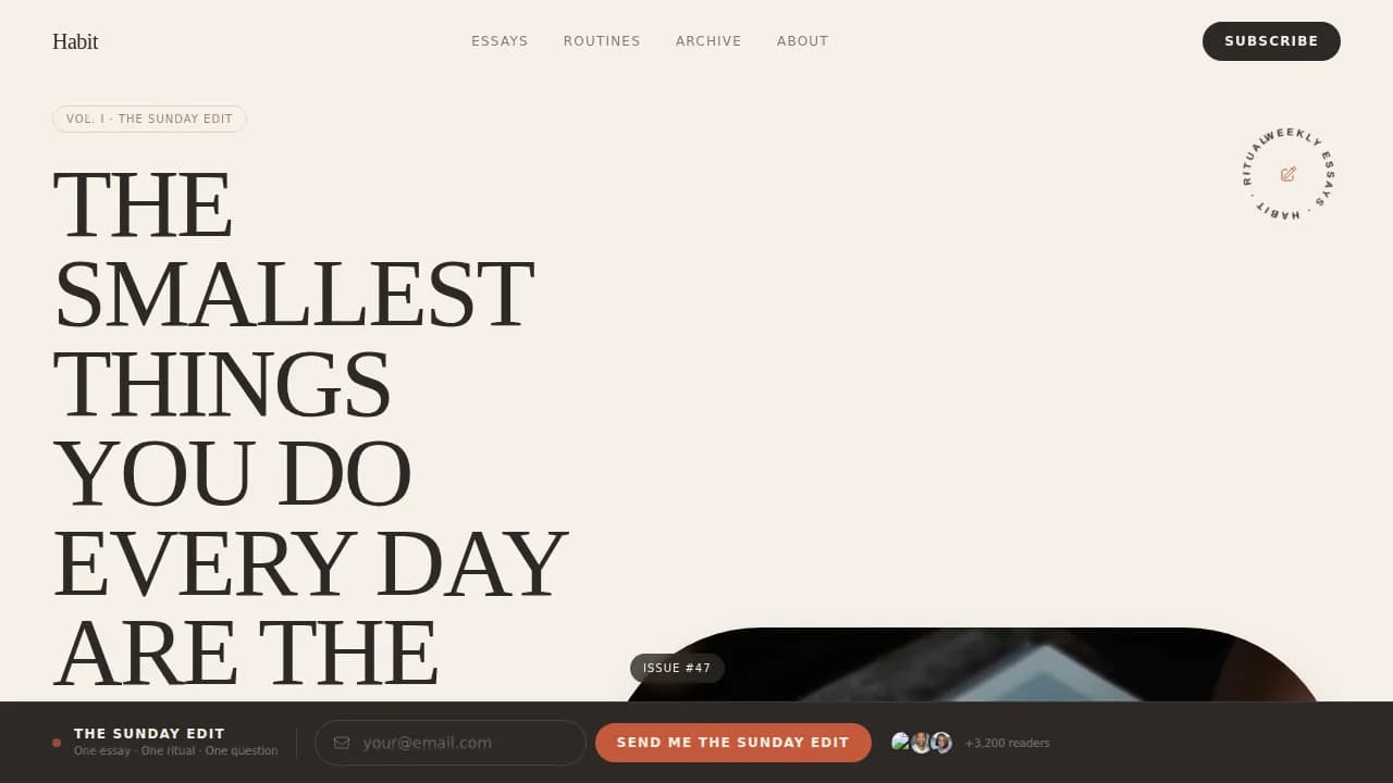 Momentum — Live Behavior Transformation Landing Page Template